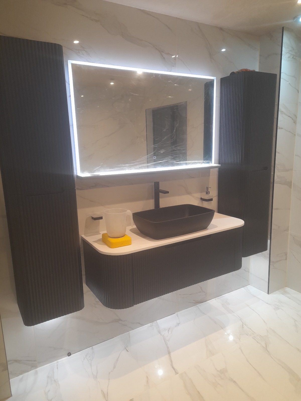 Designer Black Fluted Vanity